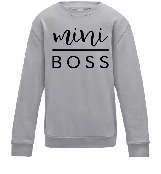 Детский Свитшот Mini boss Серый меланж фото
