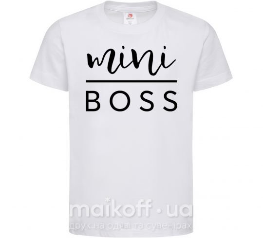 Дитяча футболка Mini boss Білий фото