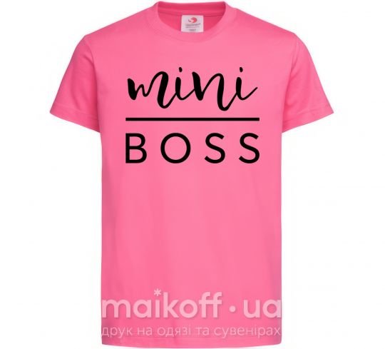 Дитяча футболка Mini boss Яскраво-рожевий фото