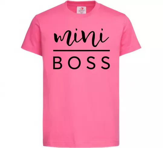 Детская футболка Mini boss Ярко-розовый фото
