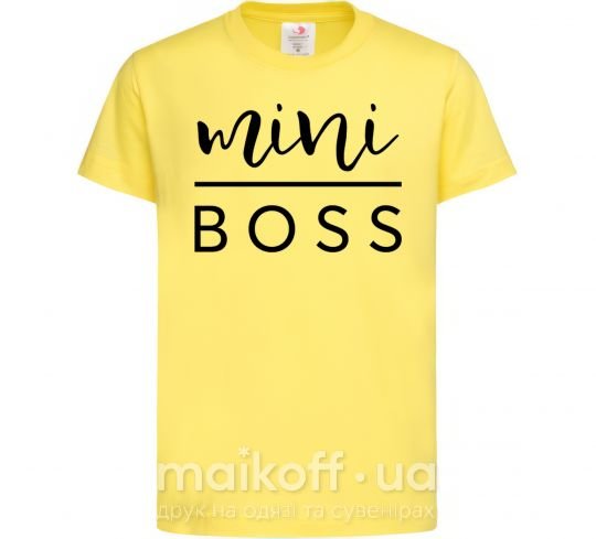 Дитяча футболка Mini boss Лимонний фото