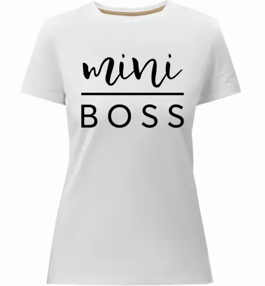 Жіноча преміум футболка Mini boss Білий фото