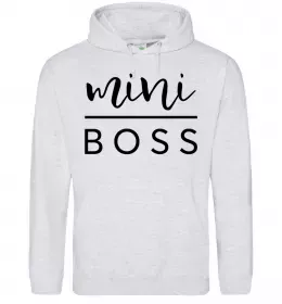 Женская толстовка (худи) Mom wife boss Серый меланж фото