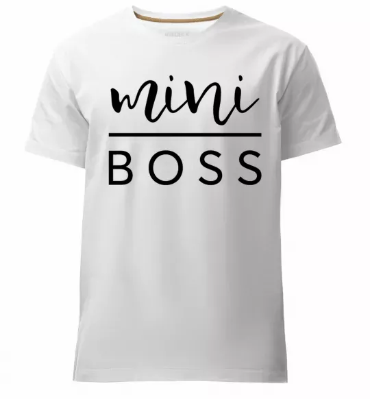 Мужская премиум футболка Mini boss Белый фото