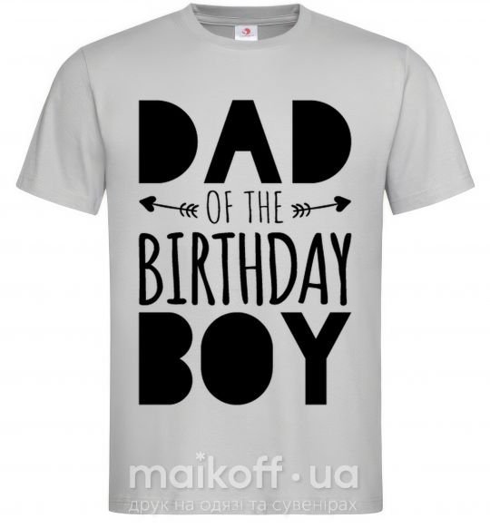 Мужская футболка Dad of the birthday boy Серый фото