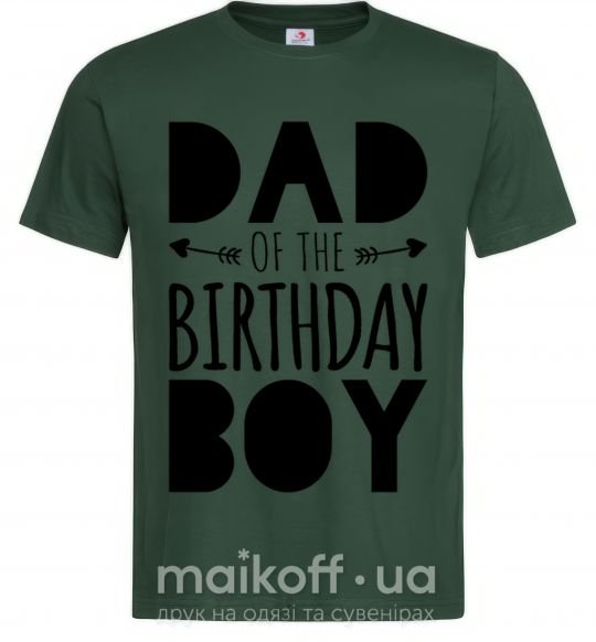 Мужская футболка Dad of the birthday boy Темно-зеленый фото