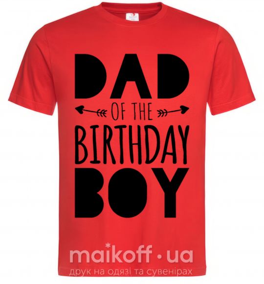 Мужская футболка Dad of the birthday boy Красный фото