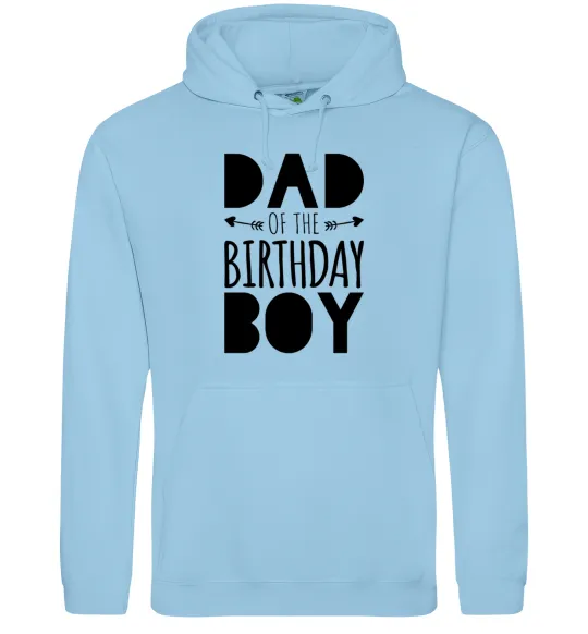 Мужская толстовка (худи) Dad of the birthday boy Голубой фото
