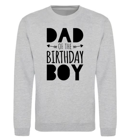 Світшот Dad of the birthday boy Сірий меланж фото