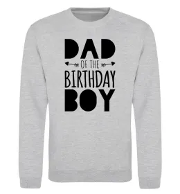 Свитшот Dad of the birthday boy Серый меланж фото