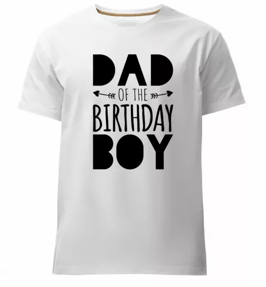 Мужская премиум футболка Dad of the birthday boy Белый фото