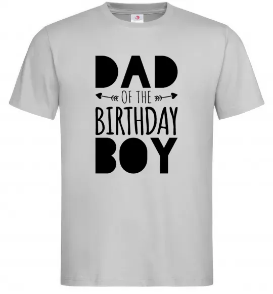 Мужская футболка Dad of the birthday boy Серый фото