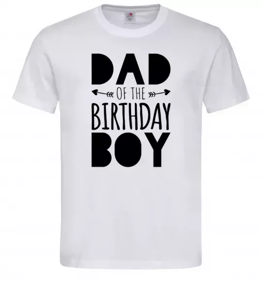 Мужская футболка Dad of the birthday boy Белый фото