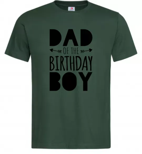 Мужская футболка Dad of the birthday boy Темно-зеленый фото