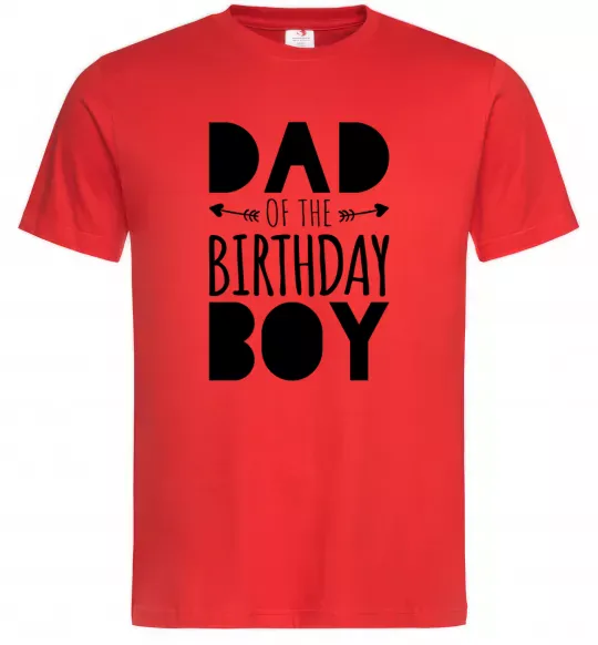 Мужская футболка Dad of the birthday boy Красный фото