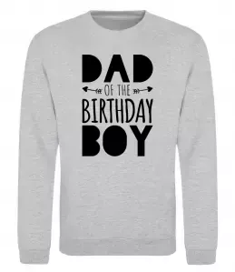 Світшот Dad of the birthday boy Сірий меланж фото