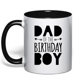 Чашка с цветной ручкой Dad of the birthday boy Чашка с цветной ручкой Dad of the birthday boy