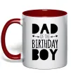 Чашка с цветной ручкой Dad of the birthday boy Красный Чашка с цветной ручкой Dad of the birthday boy Красный фото