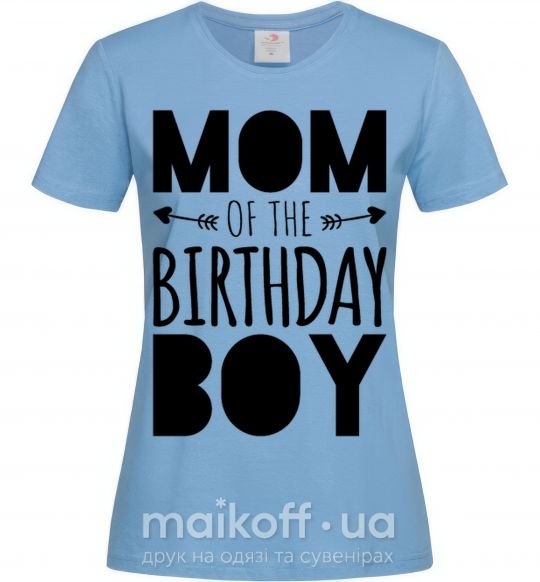 Женская футболка Mom of the birthday boy Голубой фото