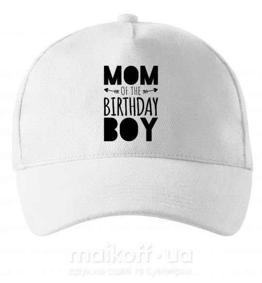 Кепка Mom of the birthday boy Білий фото