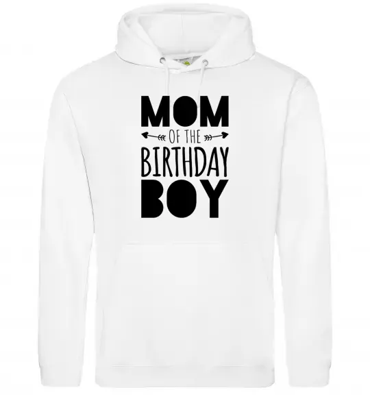 Женская толстовка (худи) Mom of the birthday boy Белый фото