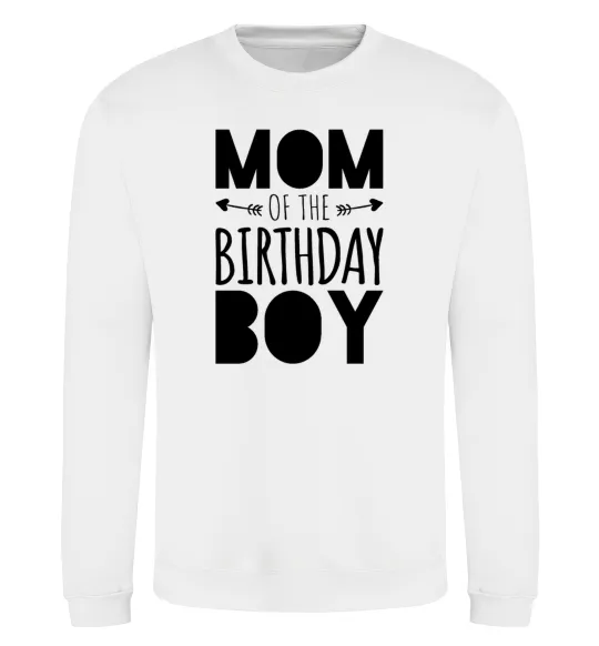 Світшот Mom of the birthday boy Білий фото