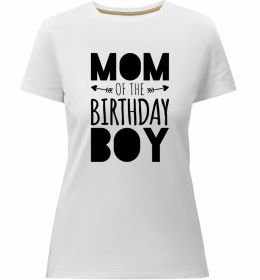 Женская премиум футболка Mom of the birthday boy Женская премиум футболка Mom of the birthday boy