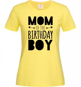 Женская футболка Mom of the birthday boy Лимонный фото