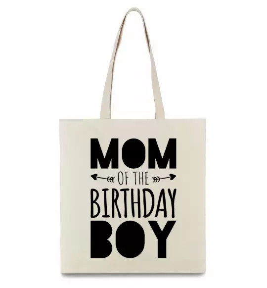 Еко-сумка Mom of the birthday boy Бежевий фото