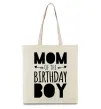 Еко-сумка Mom of the birthday boy Бежевий фото