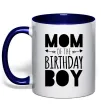 Чашка с цветной ручкой Mom of the birthday boy Глубокий темно-синий Чашка с цветной ручкой Mom of the birthday boy Глубокий темно-синий фото
