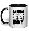 Чашка с цветной ручкой Mom of the birthday boy Черный Чашка с цветной ручкой Mom of the birthday boy Черный фото