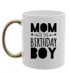 Чашка с цветной ручкой Mom of the birthday boy Золото Чашка с цветной ручкой Mom of the birthday boy Золото фото