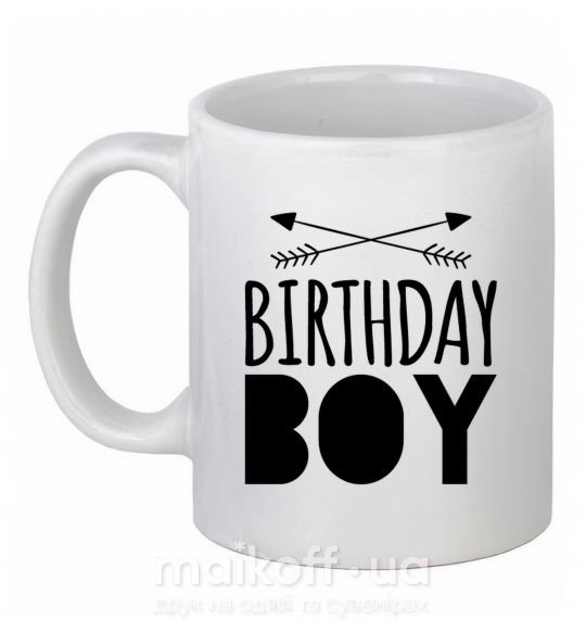 Чашка керамическая Birthday boy boho Белый фото