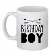 Чашка керамическая Birthday boy boho Белый фото