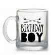 Чашка стеклянная Birthday boy boho Прозрачный фото