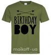 Чоловіча футболка Birthday boy boho Оливковий фото