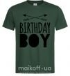 Мужская футболка Birthday boy boho Темно-зеленый фото