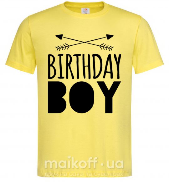 Мужская футболка Birthday boy boho Лимонный фото