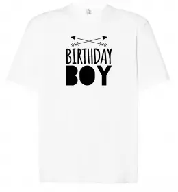 Футболка Оверсайз Birthday boy boho Белый фото