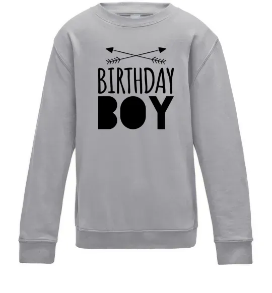 Дитячий світшот Birthday boy boho Сірий меланж фото