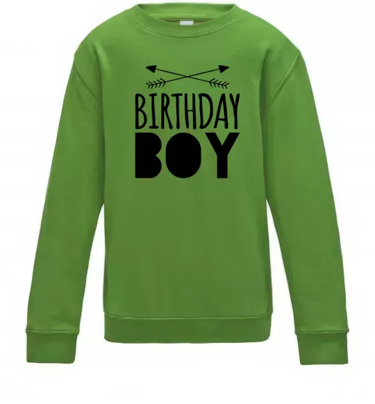 Дитячий світшот Birthday boy boho Лаймовий фото