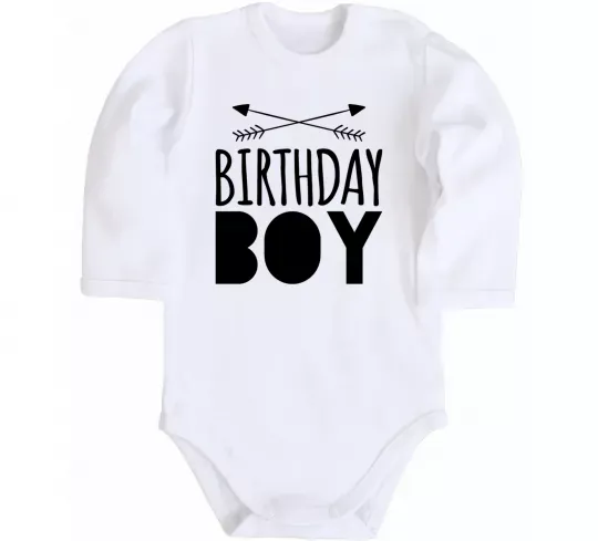 Детский боди Birthday boy boho Белый фото