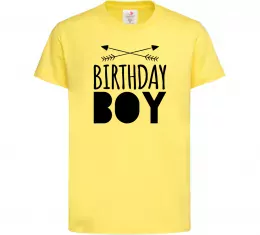 Детская футболка Birthday boy boho Лимонный фото