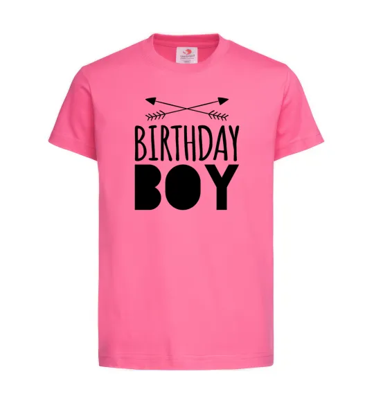 Детская футболка Birthday boy boho Ярко-розовый фото