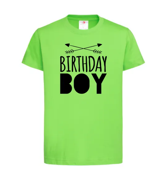 Детская футболка Birthday boy boho Лаймовый фото