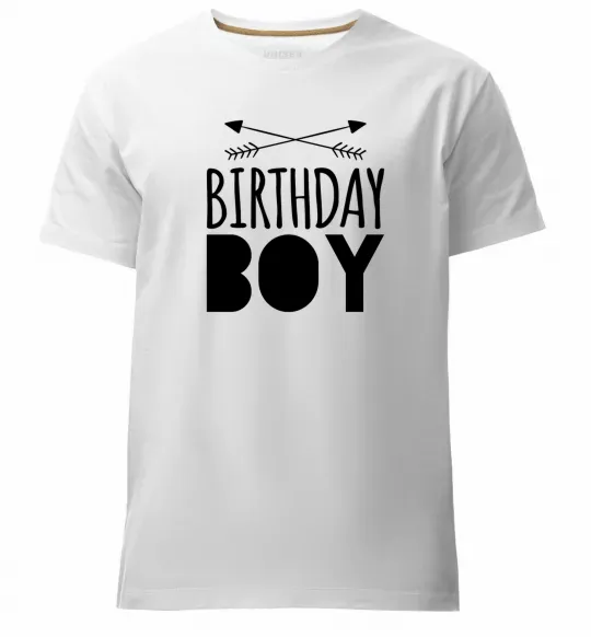 Мужская премиум футболка Birthday boy boho Белый фото