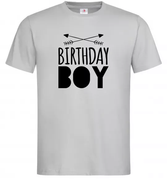 Мужская футболка Birthday boy boho Серый фото
