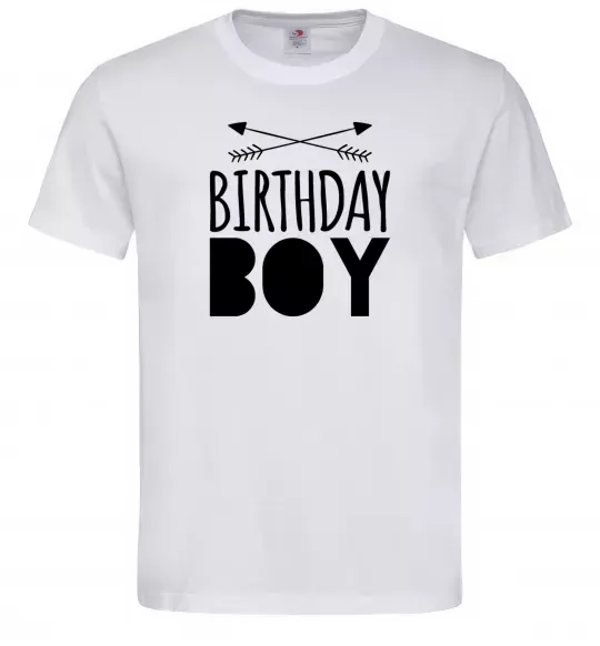 Мужская футболка Birthday boy boho Белый фото