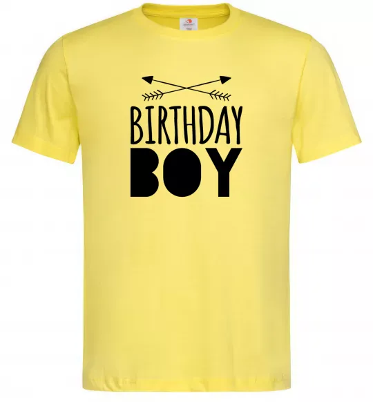 Мужская футболка Birthday boy boho Лимонный фото